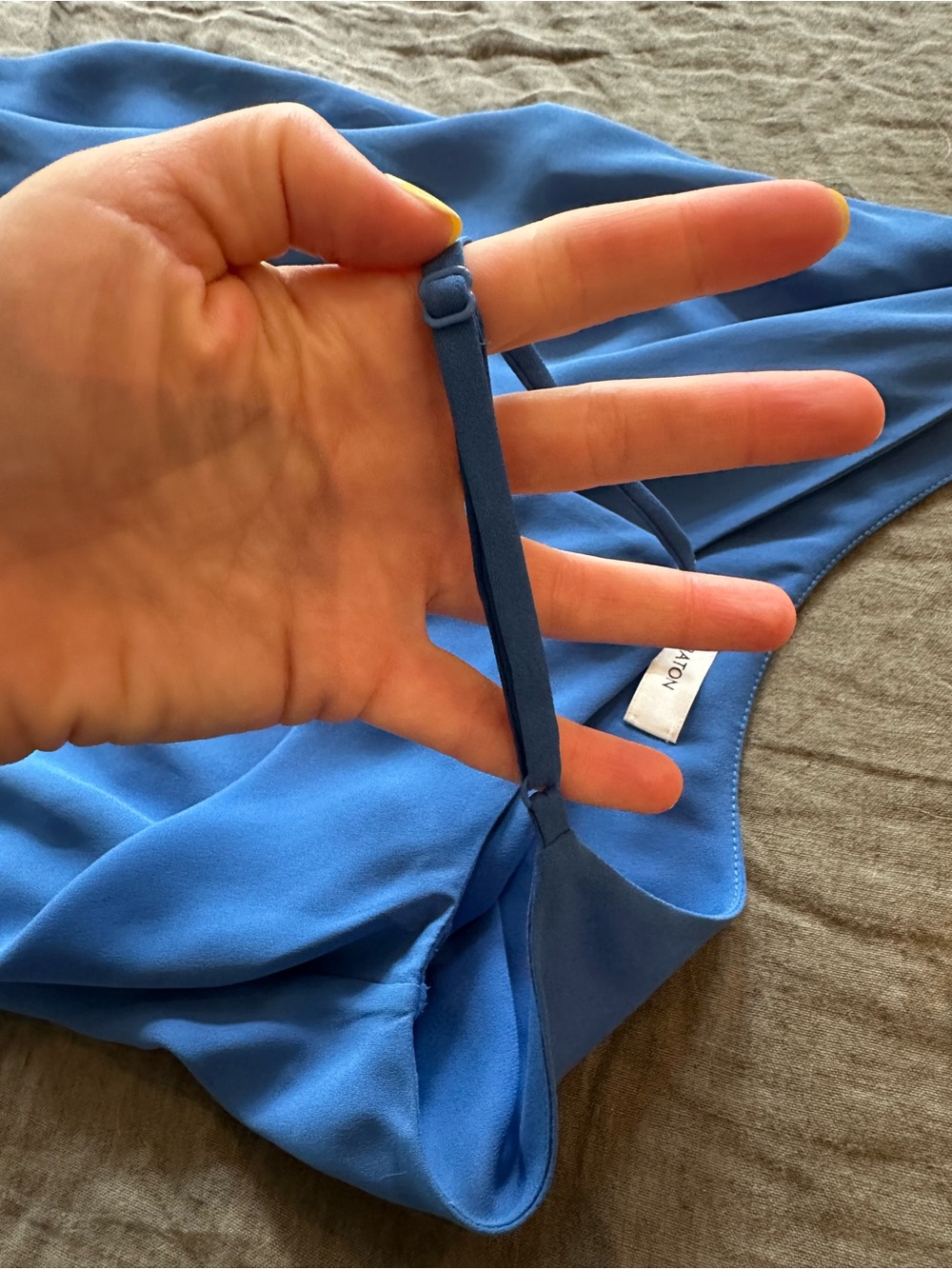Babaton Blue Slip Dress with adjustable straps - Picture 4 of 10